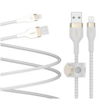 Belkin Boost Pro гибкий кабель USB-A для Lightning с нейлоновой оплеткой белый 2 м