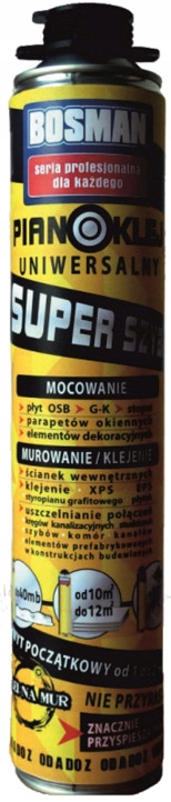 Pianoklej uniwersalny BOSMAN 750 ml klej do styropianu OSB, do murowania