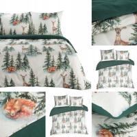 Pościel Świąteczna 220x200 cm DEER Komplet Bawełna Na Prezent Eurofirany