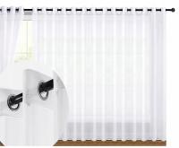 Занавес готовая белая вуаль для гостиной 400X250 Белоснежка на люверсах