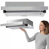 Okap teleskopowy Arset Marin 60 cm srebrny LED filtr aluminiowy 200 m³/h