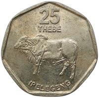 BOTSWANA 25 THEBE 1998 ZEBU 27C1