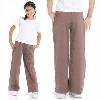 Коричневые широкие брюки с карманами NS103