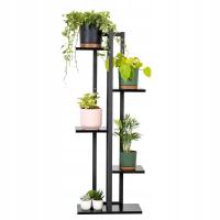 Uniwersalny stojak na kwiaty TOWER - czarny, 5-poziomowy kwietnik