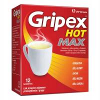 Gripex HOT MAX препарат от простуды грипп 12 sasz.