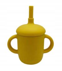 Silikonowy kubek dla dzieci, niemowlaków z rurką z uchwytami niekapek 150ml