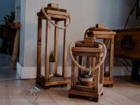 Набор деревянных фонарей-протертая бронза