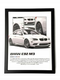 Obraz BMW E92 M3 – Plakat Ikona motoryzacji dla prawdziwych pasjonatów!