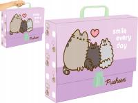 PUSHEEN Violet SZKOLNA Teczka XL z RĄCZKĄ C4 Sztywna A4 GRUBA 9 cm The CAT