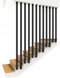 Balustrada pionowa lamele montaż do boku schodów 50x30mm SB-11/25 3,9mb