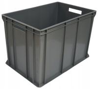 Пластиковый контейнер высокий евро транспортный склад серый 60x40x41 см