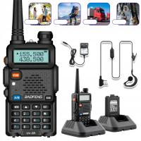 KRÓTKOFALÓWKA WALKIE TALKIE BAOFENG UV-5R 5W RADIOTELEFON SKANER VHF UHF