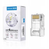 100 SZT. ZAKOŃCZENIA WTYKÓW RJ45 8P8C UTP CAT.6 PRZELOTOWE LANBERG