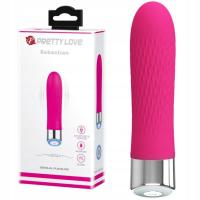 PRETTY LOVE - SEBASTIAN - Klasyczny wibrator na baterie, Silikonowy, Różowy