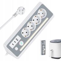 LISTWA ZASILAJĄCA NAROŻNA 4 GNIAZDO MEBLOWE BIURKOWE PRZEDŁUŻACZ KABEL 1.5M