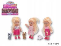LALKA 12 CM Z PIESKIEM RÓŻNE KOLORY