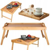 Stolik Śniadaniowy Do Łóżka Taca Dla Chorego Tacka z Rączkami Składany