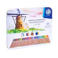 Kredki ołówkowe ASTRA cedrowe pud.metal [48]