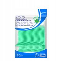 Mocna i Skuteczna Nić Wykałaczka Nić Dentystyczna Do Zębów Miętowa 30 Szt