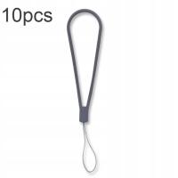 10pcs Silicone Woven Pattern Cell Phone Lanyard Lavender gray