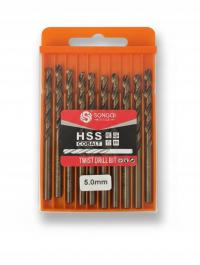 WIERTŁA KOBALTOWE M35 DO METALU ALUMINIUM STALI 5MM HSS-CO 5% JAKOŚĆ 10SZT.