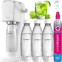 Saturator wody SodaStream Art biały + Butelki SodaStream Fuse do saturatora białe 1L 2 sztuki