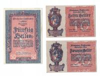 Liechtenstain - 10,20,50 Heller - 1920 - P1,2,3 - St.1- do 2