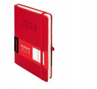 Kalendarz książkowy A5 dzienny 2024 czerwony