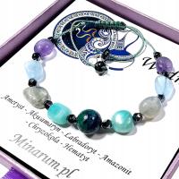 Bransoletka znak zodiaku WODNIK bransoletka zodiakalna kamienie naturalne