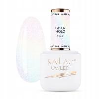 Верх ногтя гибридный с пятнами прочный Голо лазер топ NaiLac 7ml