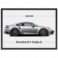 Porsche 911 Turbo S Plakat Obraz z Autem w ramce Prezent Samochód