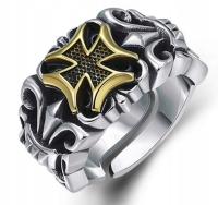 Перстень кольцо дизайн крест панк готический подарок