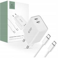 Зарядное устройство Tech-Protect C35W, 2xUSB-C, PD, 35W кабель USB-C белый