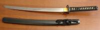 Кованый вручную ДАМАСТСКИЙ самурайский меч вакидзаси, короткая катана, Окинава !
