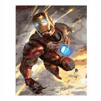 MALOWANIE PO NUMERACH Z RAMĄ Obrazy do malowania - Latający Iron Man 40 x 5