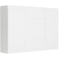 Модный комод 140 шкаф 4 ящика 2 полки белый R-140-S4