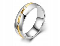 Обручальное кольцо двухцветная Титановая сталь скос 22
