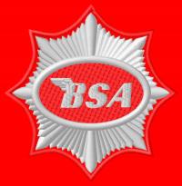 Naszywka dla fanów BSA logo haftowana z termofolią Thunderbolt Rocket Fury