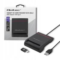 Qoltec смарт-чип ID card reader SCR-0642 USB 2.0 USB Type C