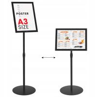 Stojak informacyjny A3 OWZ z ramą aluminiową czarną