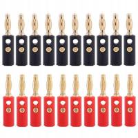 20pcs 4mm Audio Speaker Wire Cable Adapter Connector Banana Plug Gold Plug