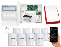 ZESTAW ALARMOWY SATEL INTEGRA 32 GSM SMS 8 CZUJEK BOSCH PANEL LCD SYRENA