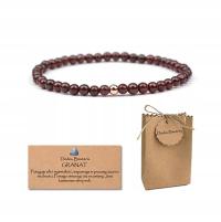 Bransoletka Kamień Granat Kulki 4mm