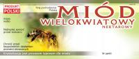 Paczka etykiet naklejka na Miód Wielokwiatowy (100szt) - wzór E21