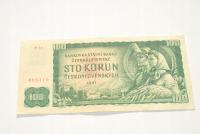 Старая банкнота 100 крон Чехословакия 1961 антиквариат