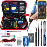 Паяльник набор инструментов для пайки 40 компонентов мультиметр 6 наконечников олово