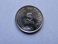 SINGAPUR SINGAPURA 5 CENTS 1981 ROK !!!!!!!!! 1730