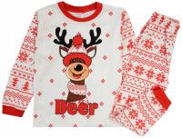 PIŻAMA KOMPLET bawełna DŁUGI RĘKAW święta RENIFER 4 lata