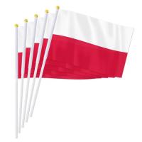 Флаги флаги Польша 21X14CM, на палочке 30cm, 10штук, польский флаг