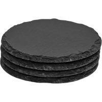 OKRĄGŁY ŁUPEK ⌀ 10 cm Kamienna podstawka pod kubek - 4 sztuki